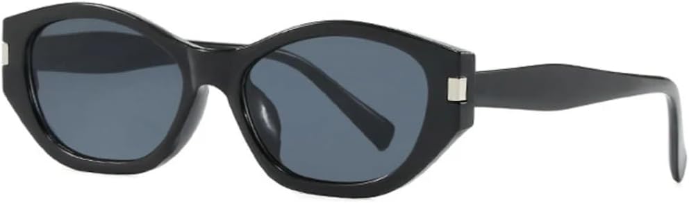 

Солнцезащитные очки с защитой от УФ-излучения UV400 | Маленькая оправа "кошачий глаз" в стиле панк | для женщин и мужчин, для занятий спортом на открытом воздухе и вождения DSVIGF, Black-black