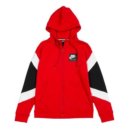 

Куртка Nike Air Logo Color Block Casual Sports Hooded Jacket Men's Red, красный