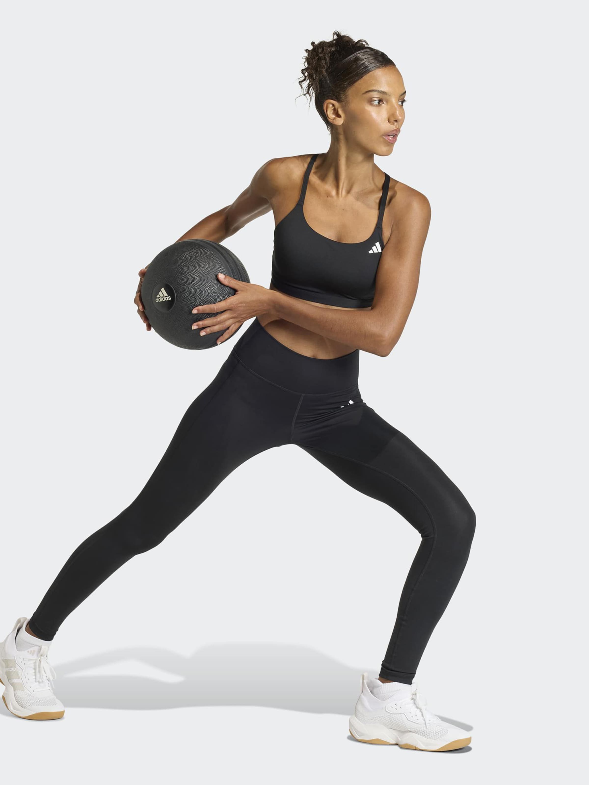 Adidas Performance Спортивный бюстгальтер-бралетт 'OPT ESS' в черном цвете — фото 3