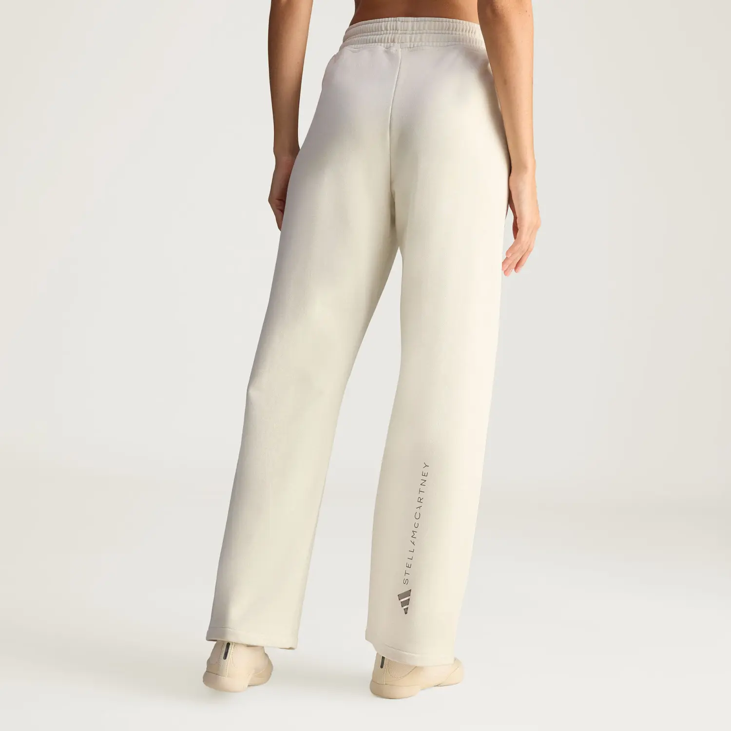 Брюки Stella McCartney из хлопка с кулиской Adidas, Almond Milk Color — фото 3
