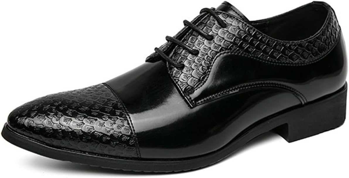 

Мужские оксфорды с ретро носком, дышащие, комфортные кожаные дерби, шнуровка, повседневная и деловая обувь для мужчин Generic, черный