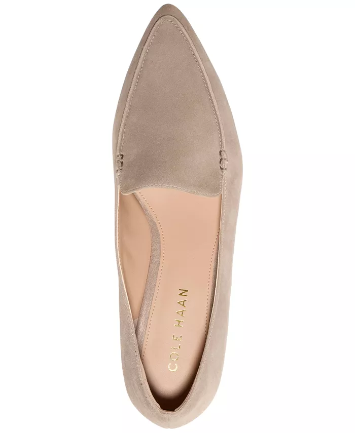Женские лоферы Valantina на квадратном каблуке с заостренным носком Cole Haan, загар/бежевый — фото 4