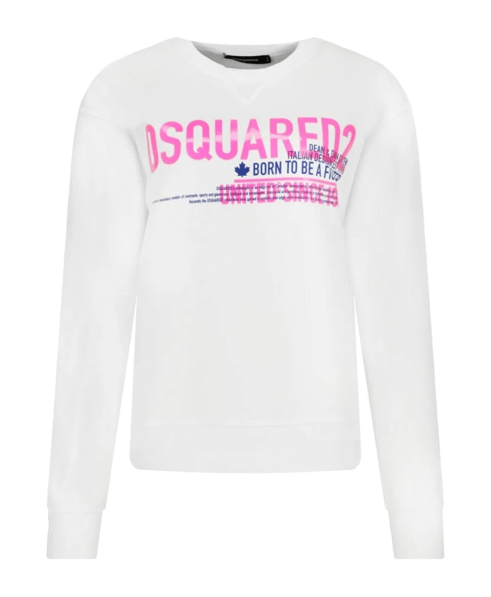 Белая хлопковая толстовка SS22 Dsquared2, белый