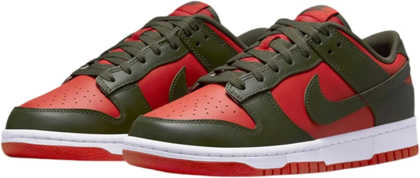 Мужские низкие ретро-кроссовки Nike Dunk, красный/хаки — фото 2
