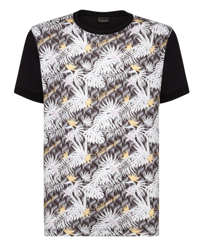 

Футболка с круглым вырезом и принтом в виде пальм. Billionaire, мультиколор