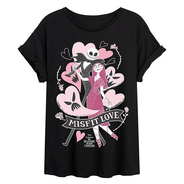 

Футболка Juniors' The Nightmare Before Christmas Jack & Sally Misfit Love Disney