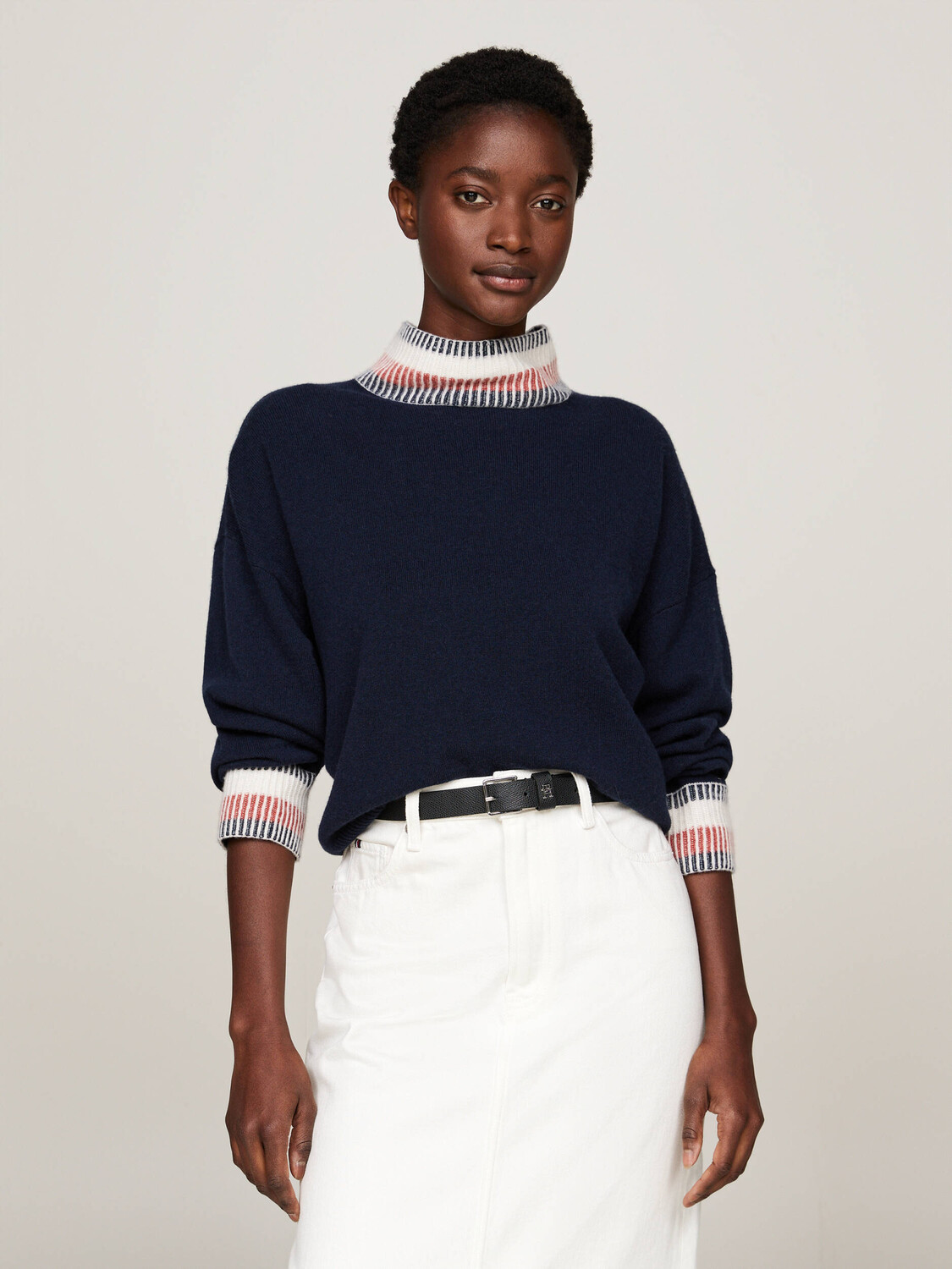 

Свитер из шерсти Tommy Hilfiger Loose fit, темно-синий