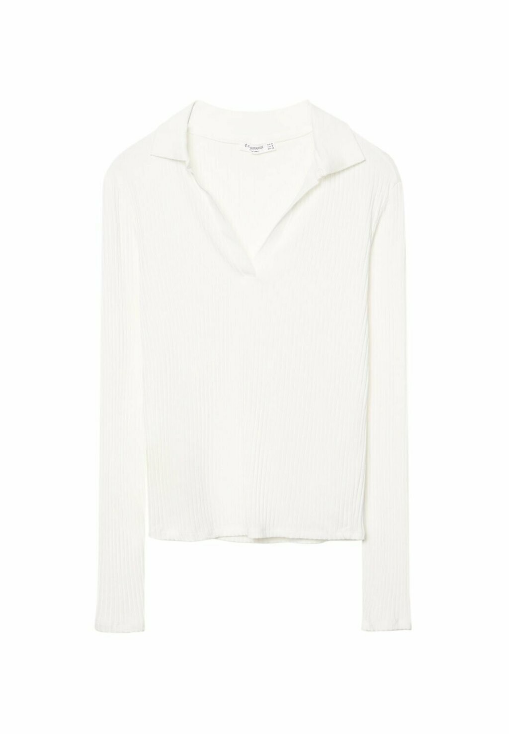 

Топ с длинными рукавами COLLAR Stradivarius, кремовый