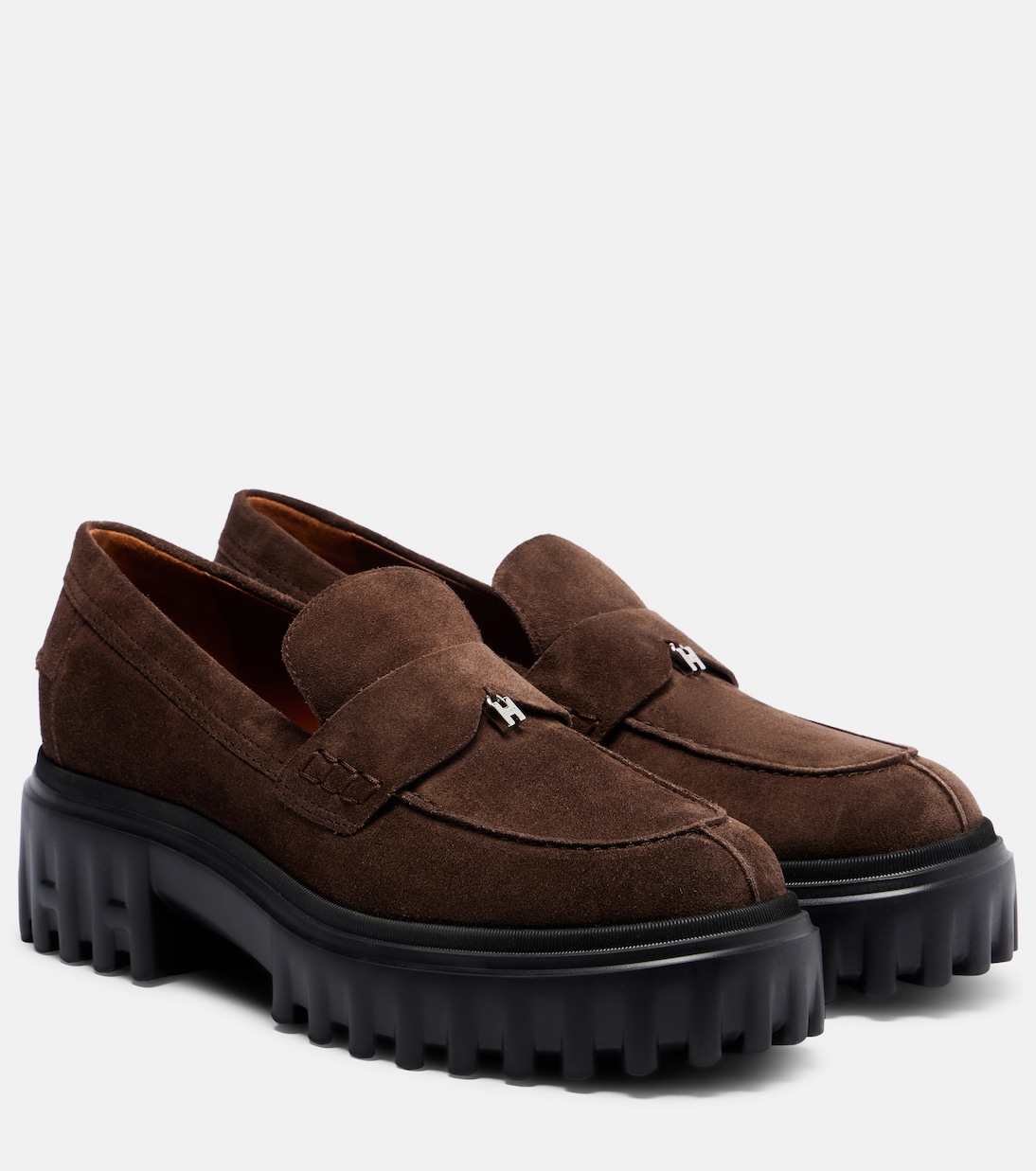 Кожаные лоферы на платформе H700 Hogan, Coconut