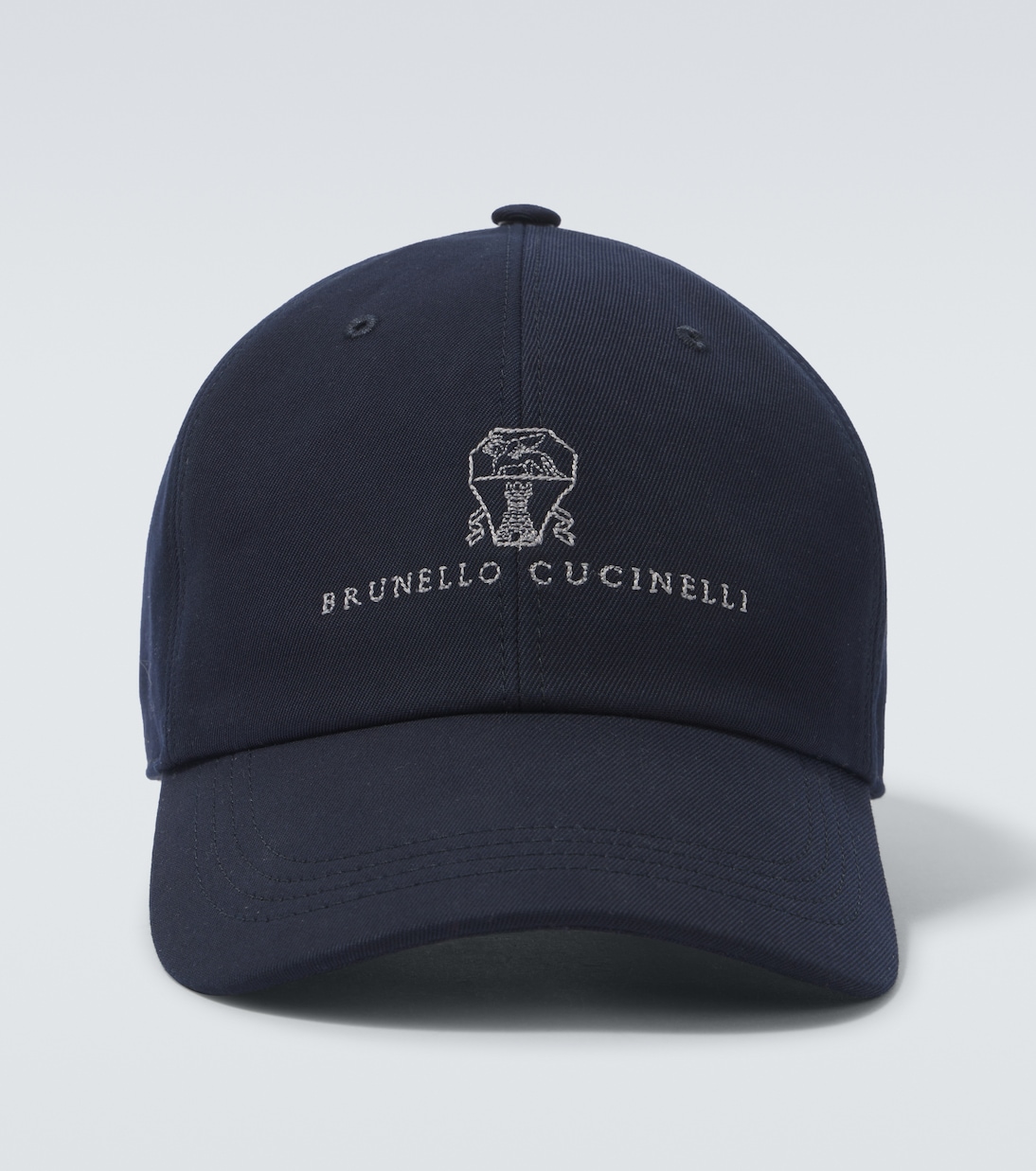 

Хлопковая бейсболка с логотипом Brunello Cucinelli, Navy & Light Grey