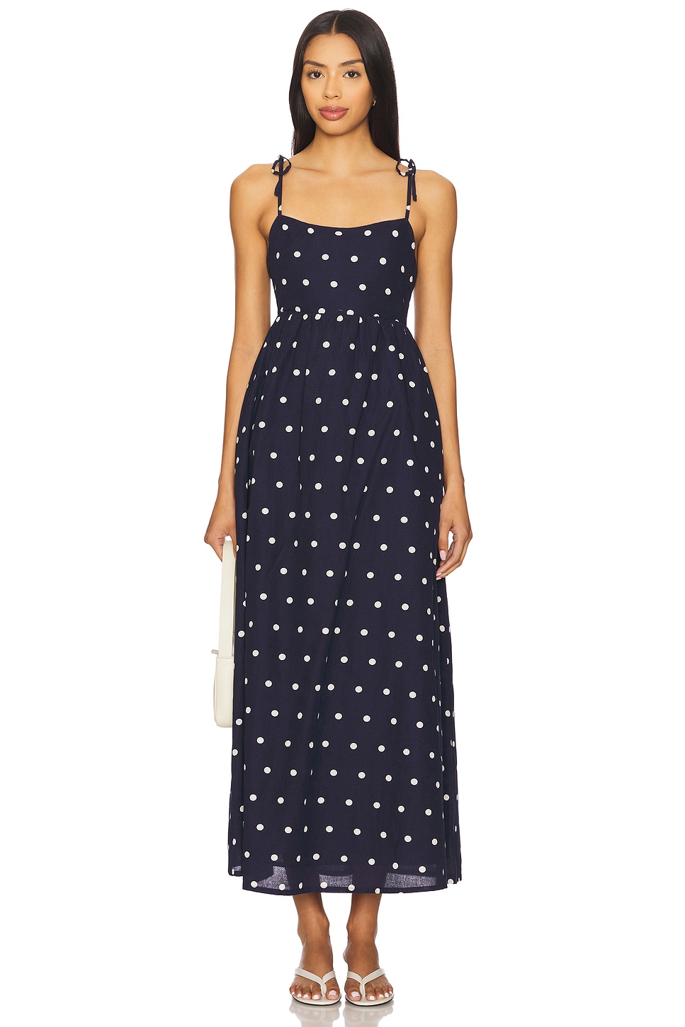 

Длинное платье Valory Beach Riot, navy polka dot
