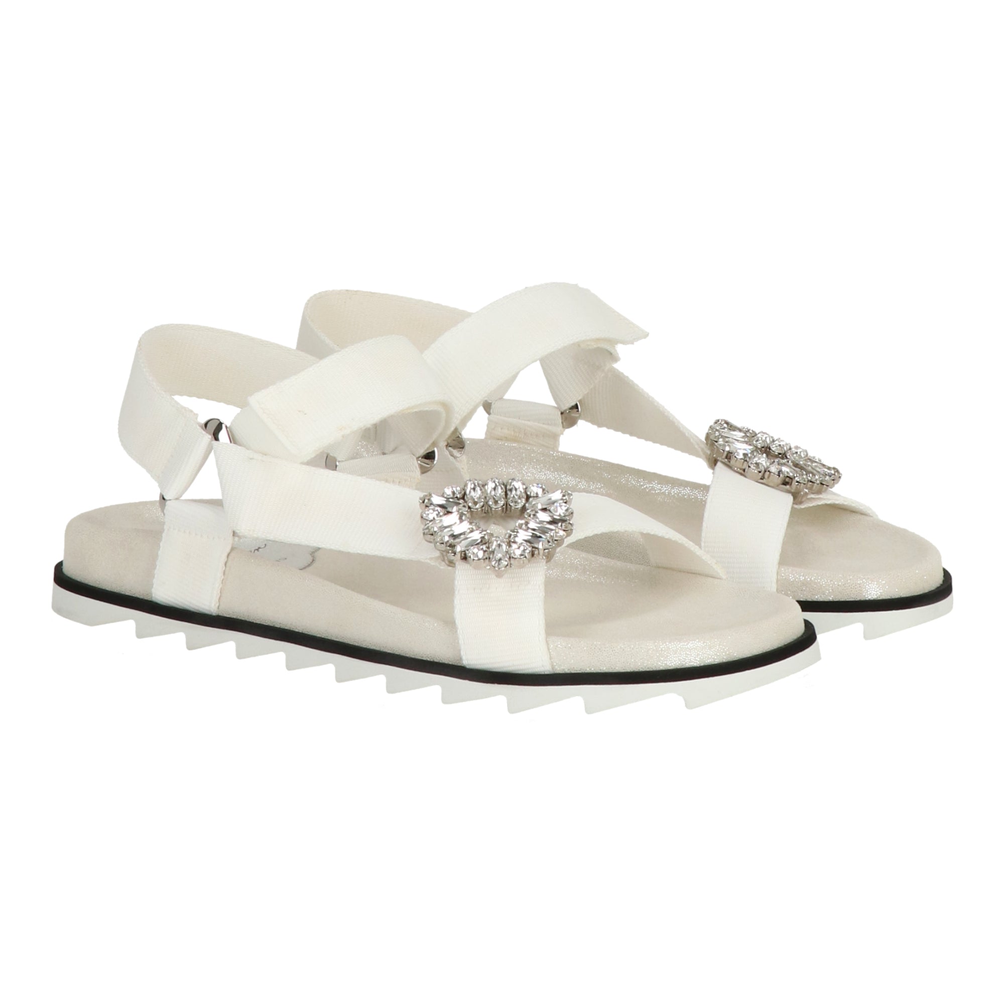 Женские белые сандалии Roger Vivier