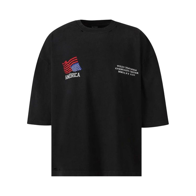 

Футболка Willy Chavarria America Community Center Buffalo Tee 'Black', черный