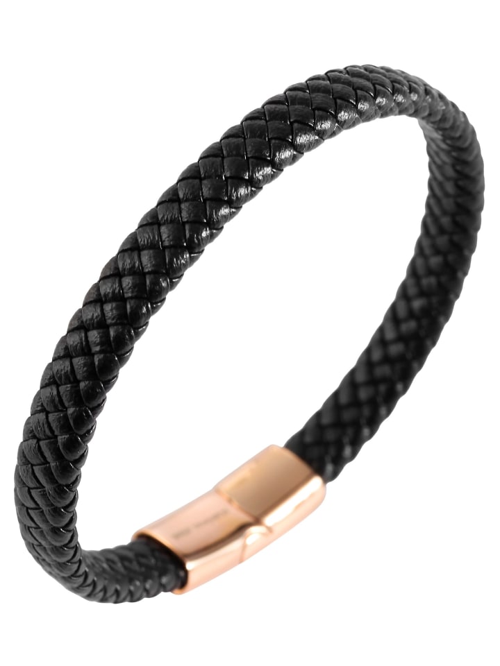 

Adeliás Браслет унисекс - текстильный браслет из кожи, 20 см, черный