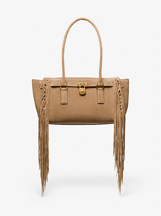 

Небольшая замшевая сумка Hamilton Moderne с бахромой Michael Kors, бежевый