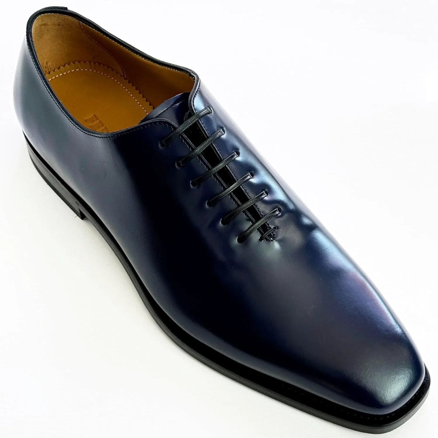 Мужские оксфорды Ferragamo Genuine Geoffrey из темно-синей кожи с прошитой подошвой (Salvatore), синий — фото 3