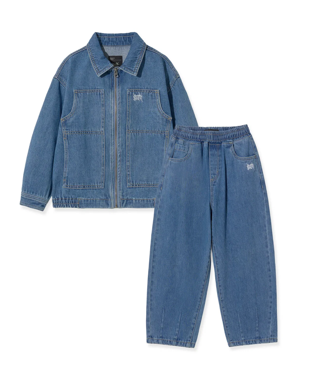 Детский джинсовый комплект с нашивками индиго от Brownbreath Kids — фото 2