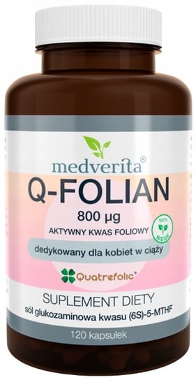 

Medverita Q-Folian, Фолиевая кислота 800 мк для беременных, 120 капсул.