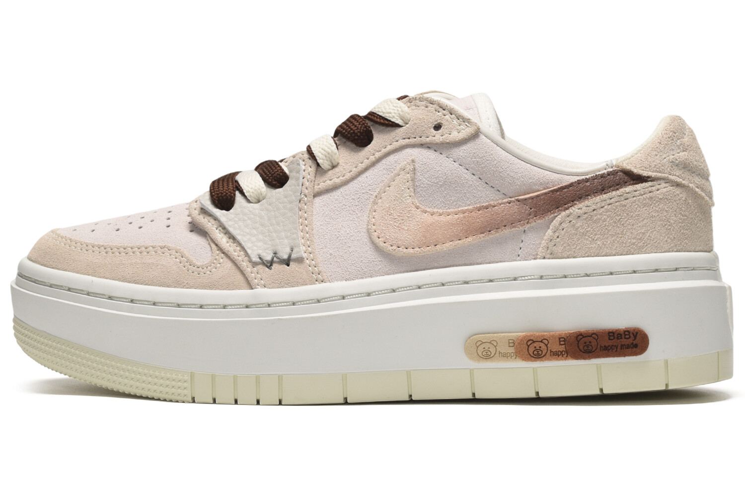 

Кроссовки Air JORDAN 1 Vintage Basketball Shoes Women's Low-Top White Brown