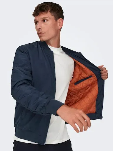 

Блузон ONLY & SONS "ONSJOSHUA BOMBER OTW VD", синий