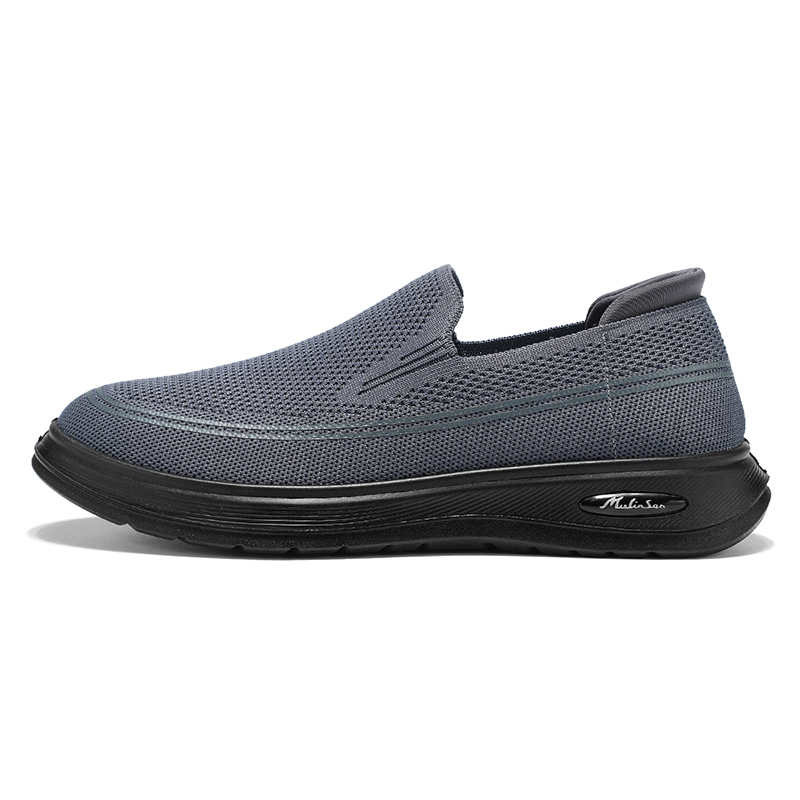 

Mulinsen Летние дышащие кроссовки Flyknit Mesh для комфортной носки мужские серые, цвет Gray