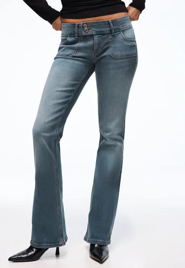 

Джинсы-Клеш с низкой посадкой Bershka, Dark Blue