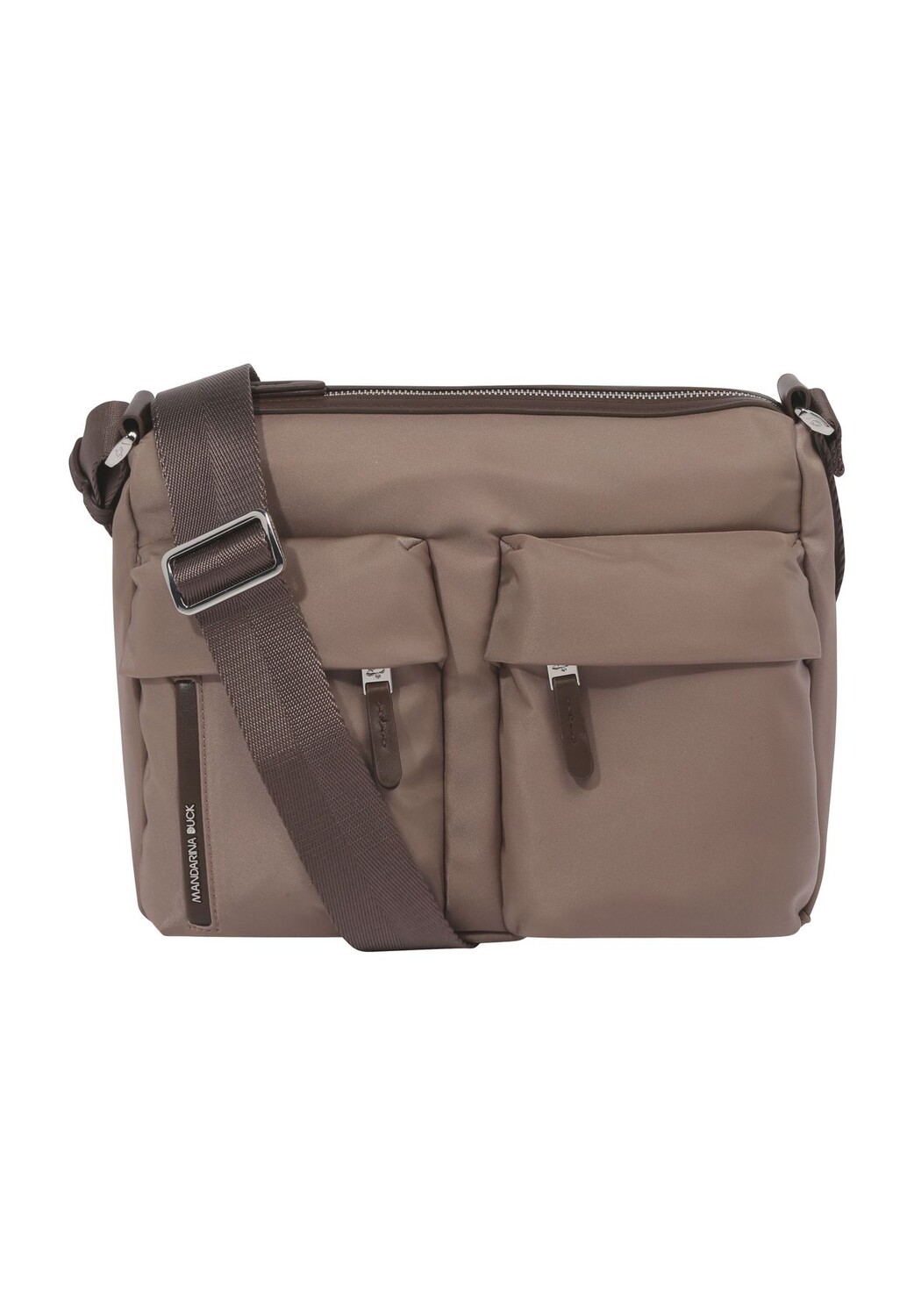 

Сумка через плечо с передними карманами на молнии для женщин MANDARINA DUCK, цвет Beaver