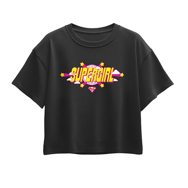 

Футболка с логотипом Supergirl DC Comics для девочек 7-16 лет Licensed Character, Black