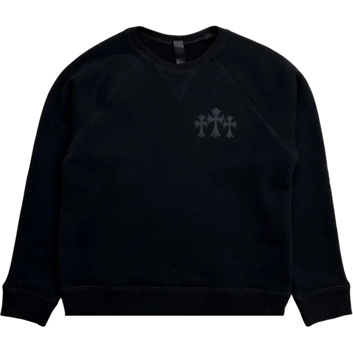 Хлопковый свитшот с круглым вырезом Chrome Hearts, черный — фото 2