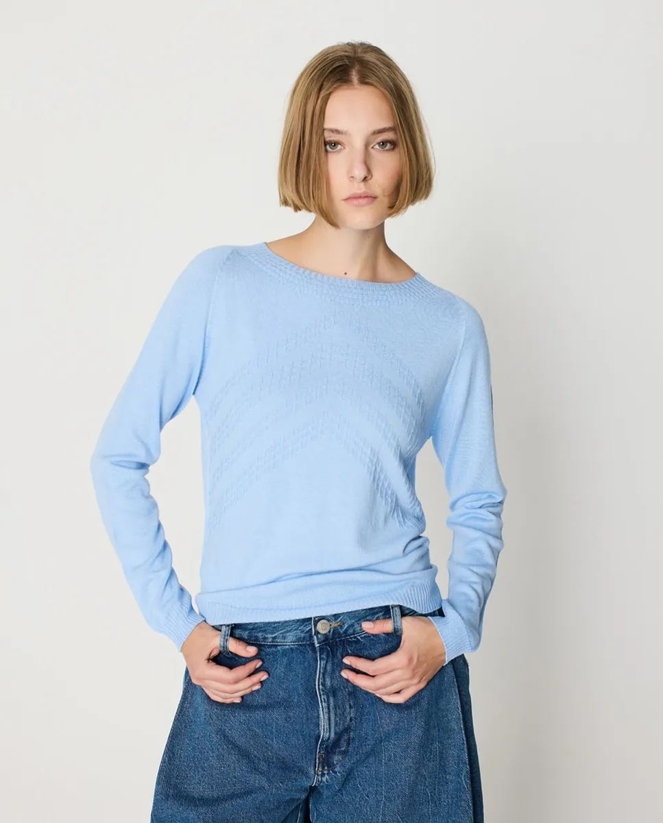 

Женский джемпер с деталями на плечах Escorpion, голубой