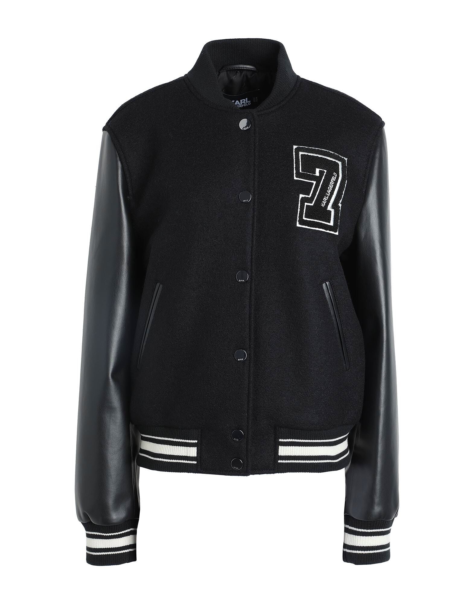 

Куртка Wool & Leather Varsity Bomber Karl Lagerfeld, черный