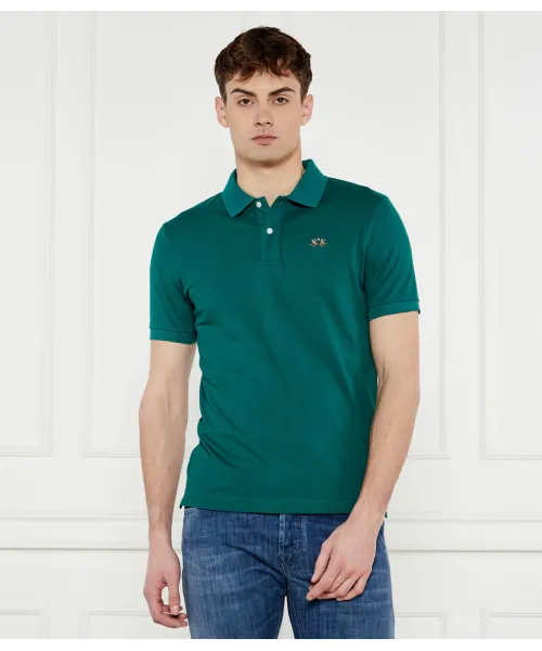 

Футболка поло Slim fit La Martina, зеленый