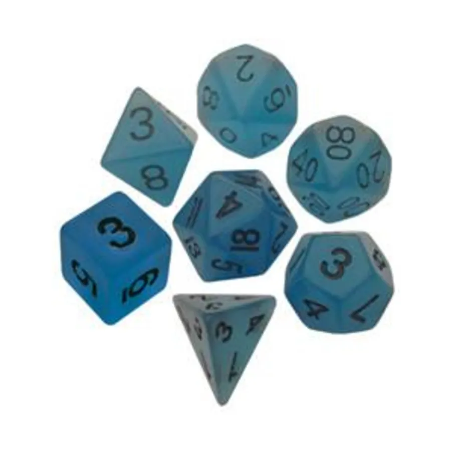 

Полиэфирный комплект Синий с черным (7), Resin Dice - Glow in the Dark (Metallic Dice Games)