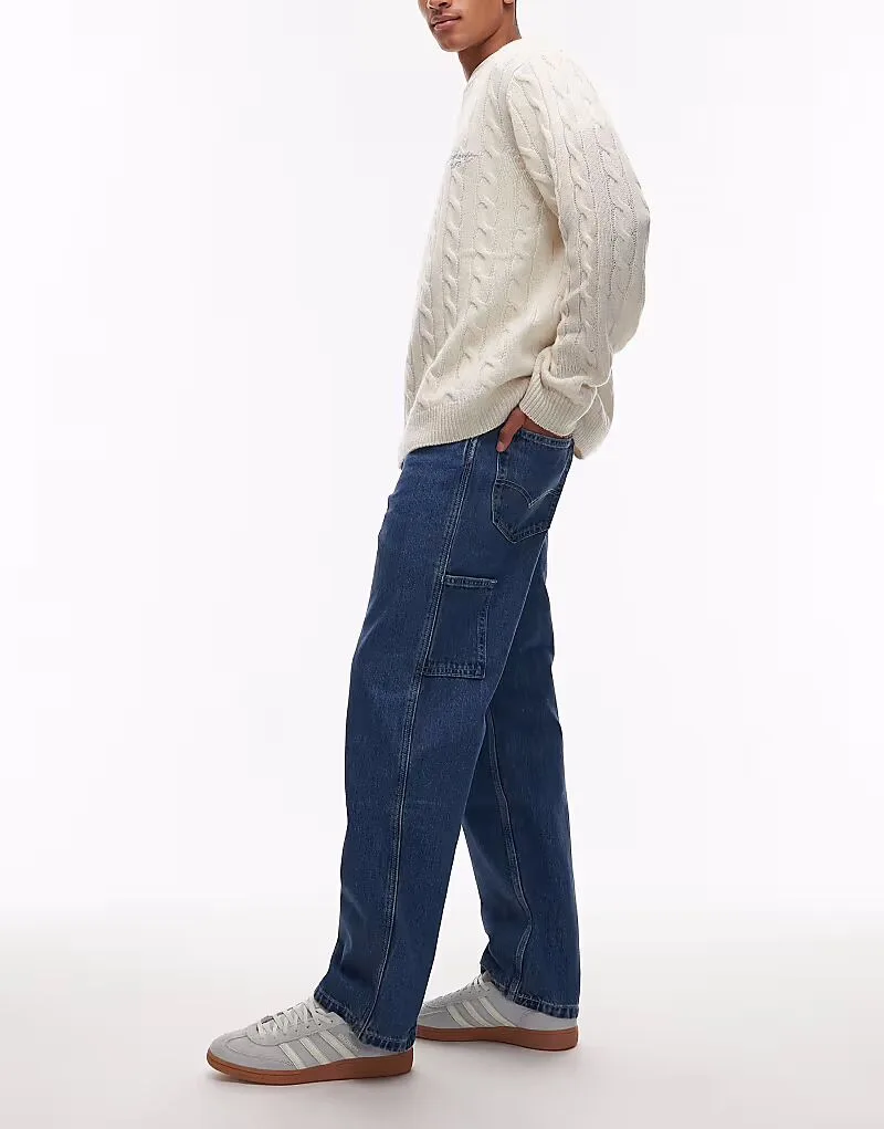 Джинсы Levi's Workwear 568 свободного кроя, модель "рабочие", средне-синего цвета — фото 3