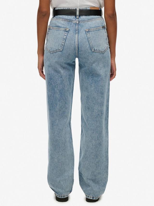 Джинсы с высокой посадкой и широкими штанинами Superdry, Mid Blue Denim — фото 4