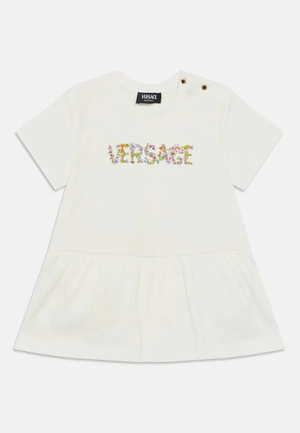 Платье-Комбинезон с логотипом rompers в цвету Versace, Bianco/Multi-Coloured