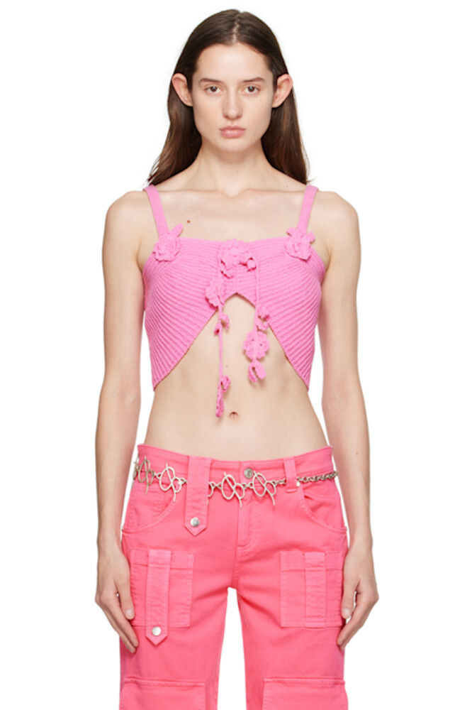 

Розовый цветочный топик Blumarine