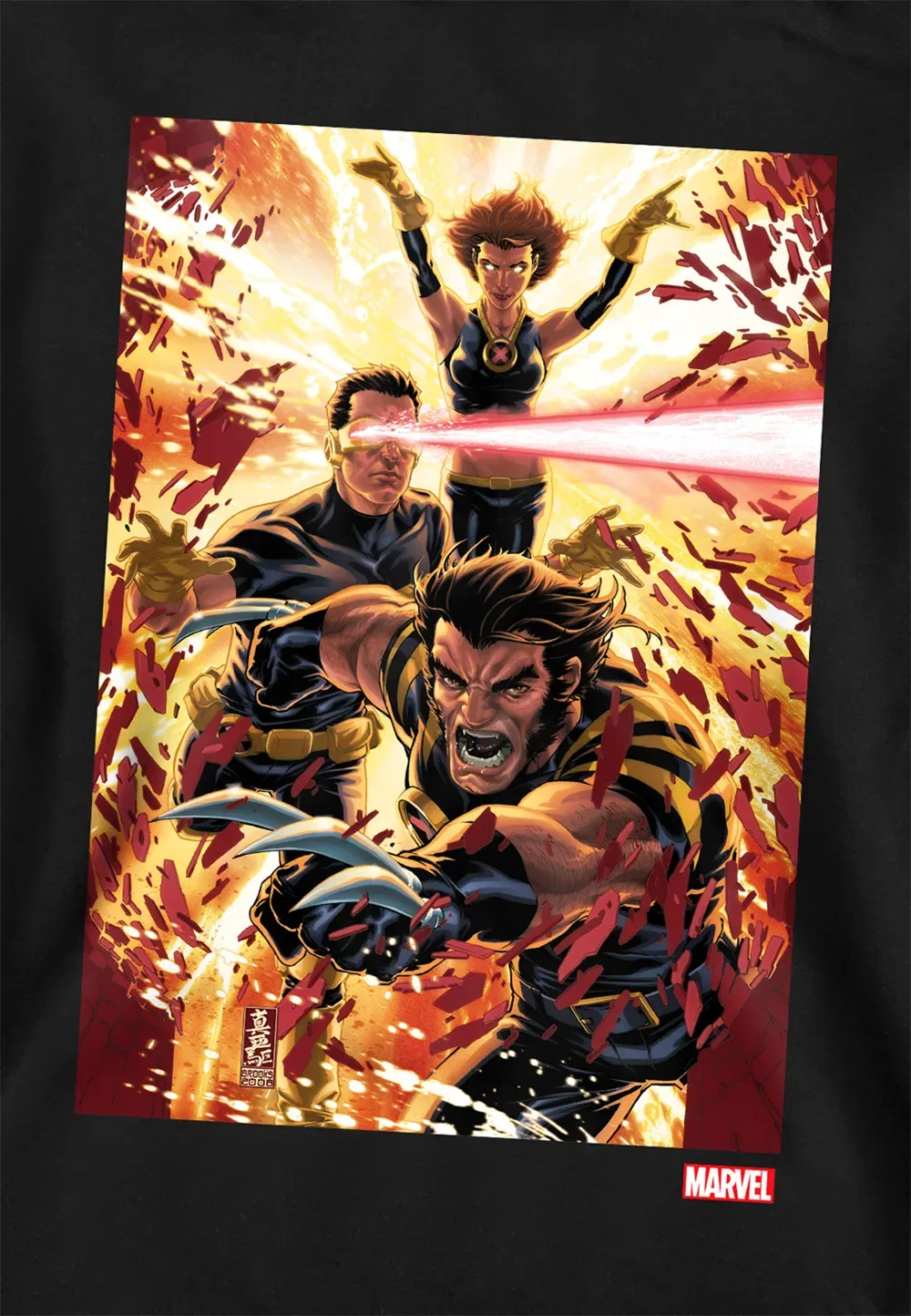 Детская худи Marvel X-Men Wolverine Cyclops Jean Grey, черный — фото 2