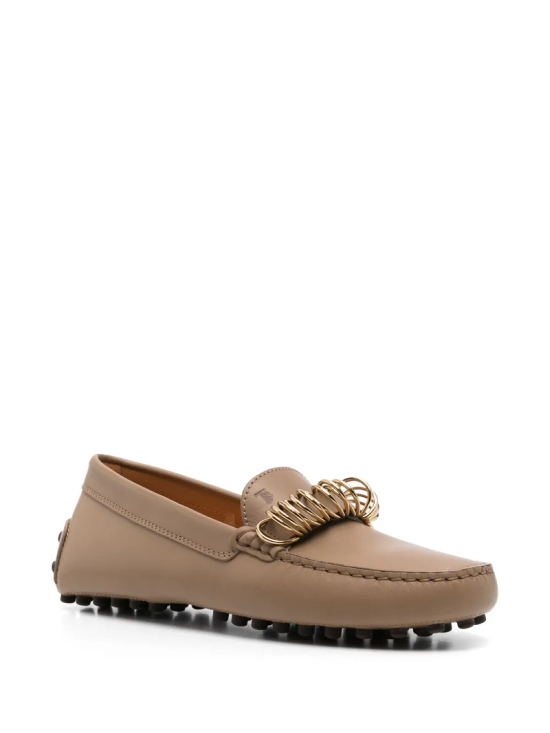 Кожаные мокасины Tod's с кольцевой фурнитурой, коричневый — фото 2