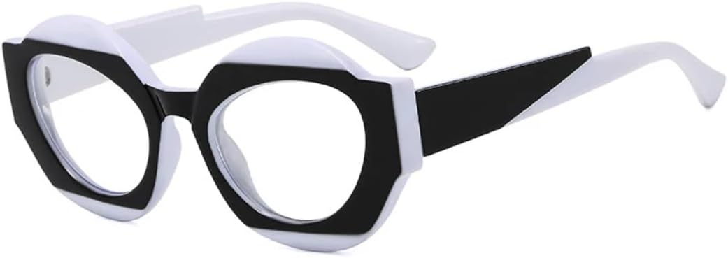 

Ретро уникальные двухцветные овальные солнцезащитные очки для женщин, модные, с прозрачным градиентом, защита от УФ-излучения UV400, для мужчин, в стиле панк с леопардовым принтом TYUVIVO, White Black Clear