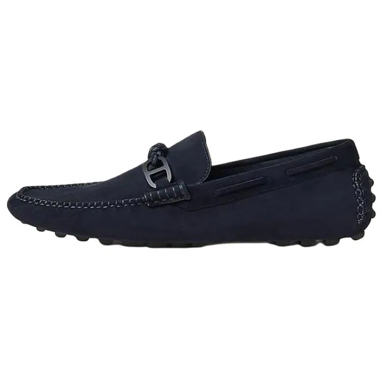 Лоферы Gommino с рантом мужские Marine Blue Hermes