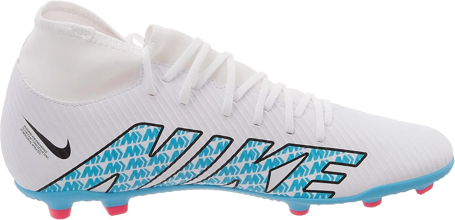 Мужские кроссовки Nike Mercurial Superfly 9 Club Fg/MG, White Baltic Blue Pink Explosion — фото 4