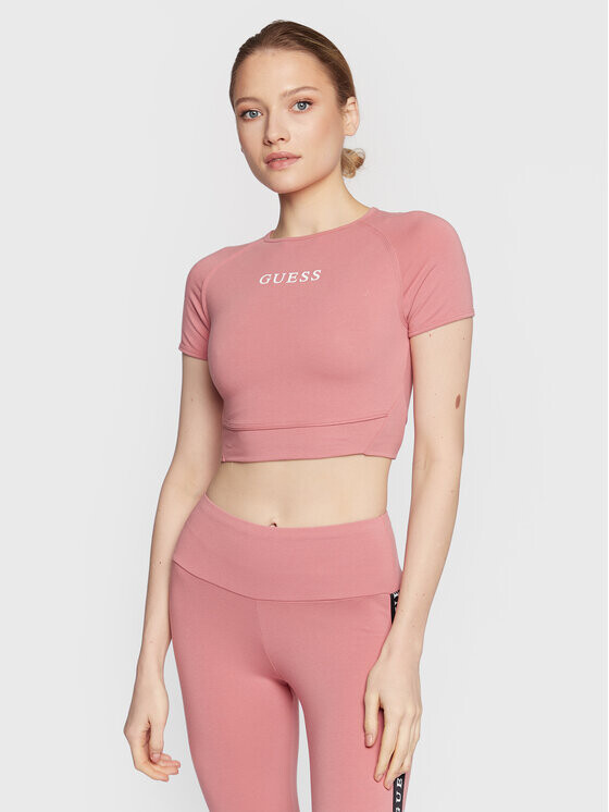 

Футболка узкого кроя Guess, розовый