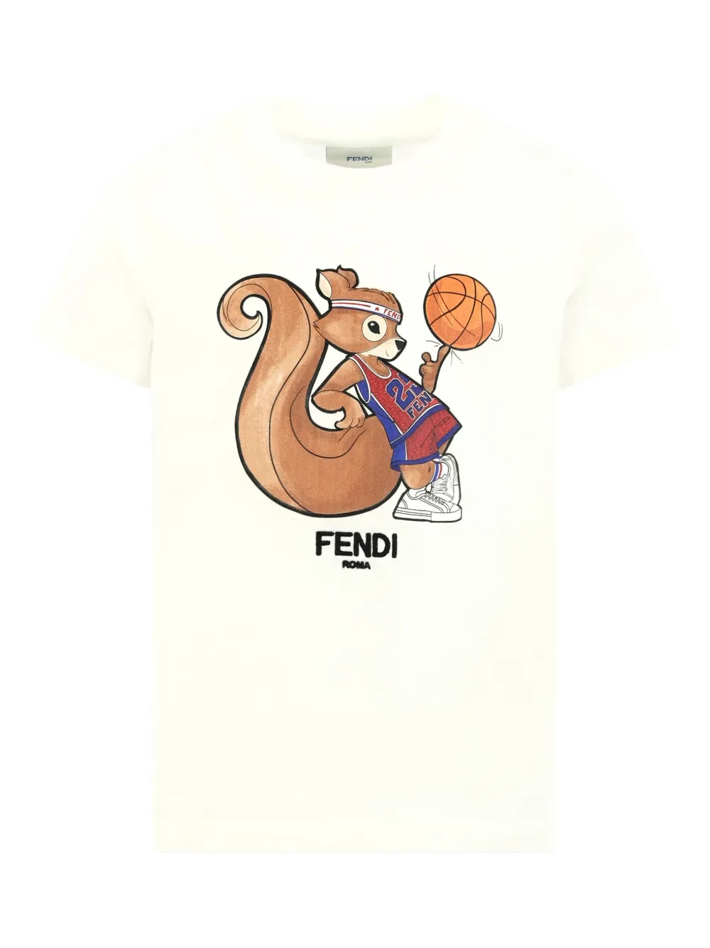 

Футболка с принтом FENDI KIDS, белый
