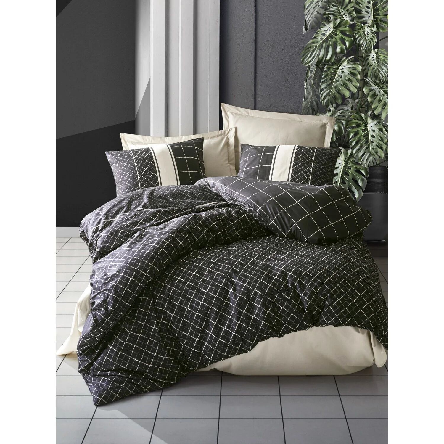 

Хлопковая коробка, темный Комплект постельного белья Ranforce, вход