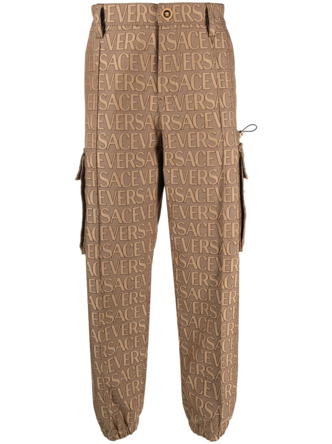 

Versace брюки карго с логотипом, коричневый