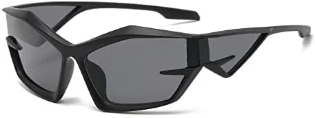 

Женские ретро-солнцезащитные очки, прямоугольные спортивные очки, мужские солнцезащитные очки, панк-очки, женские очки с защитой от УФ-излучения 400 MTZJH, Black