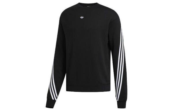 Толстовка с капюшоном оригинальная 3 полоски обертка cr круглый вырез Adidas, черный — фото 3
