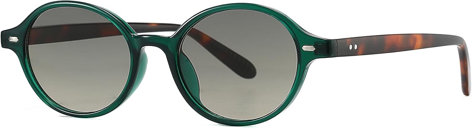 

Ретро овальные солнцезащитные очки для женщин и мужчин, модные круглые солнцезащитные очки для маленького лица в винтажном стиле 90-х с защитой UV400 YouthMall, Green/Green Gradient