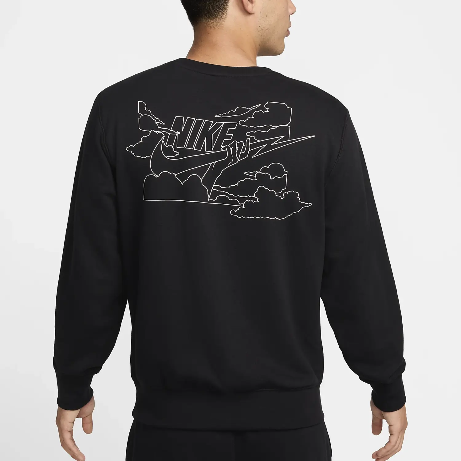 Клубная толстовка мужская черная/белая Nike, черно-белый — фото 3
